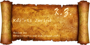 Kürti Zerind névjegykártya